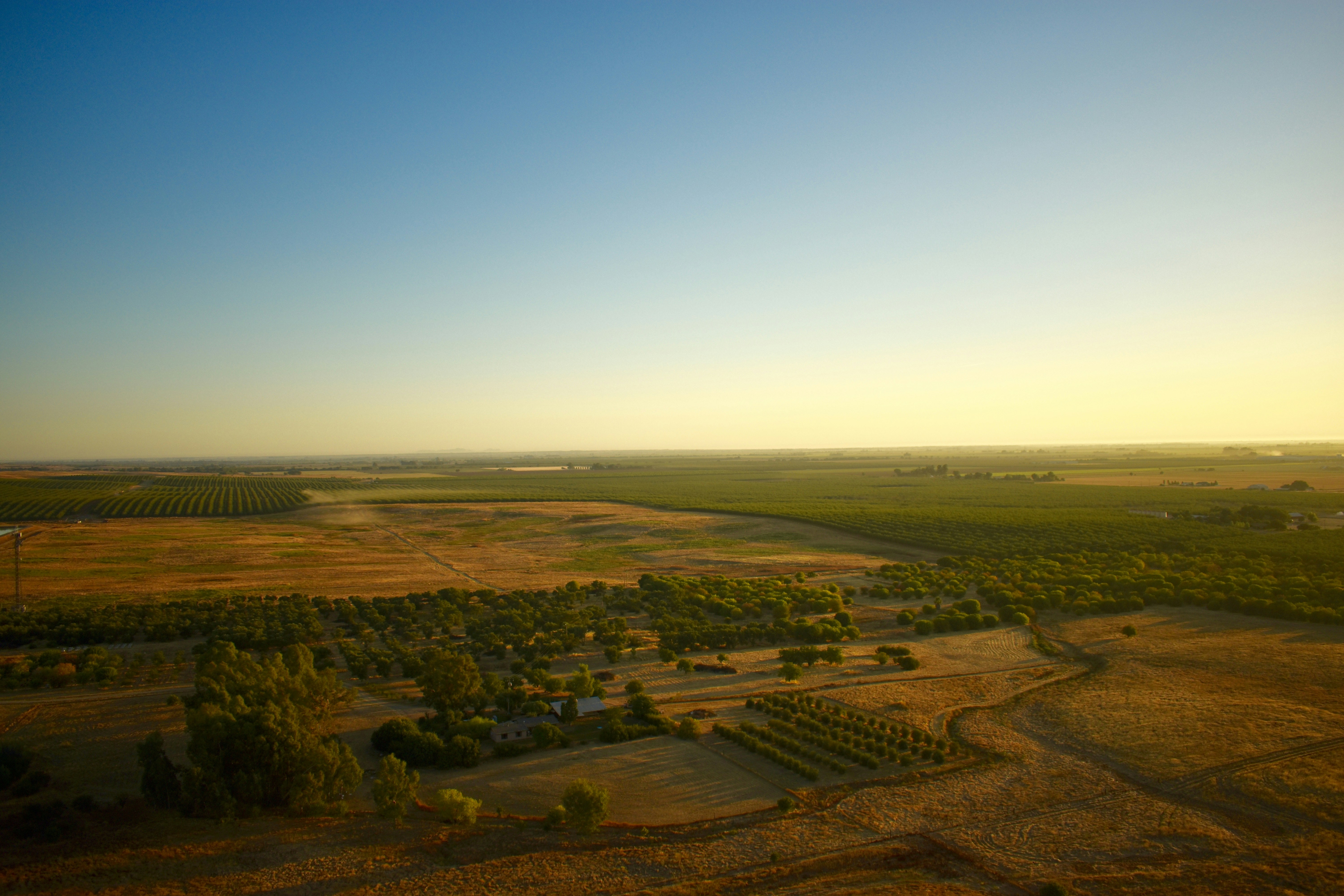 Aerial view of industrial infrastructure and surrounding land